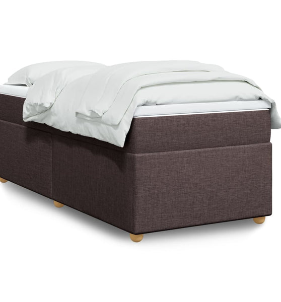 Boxspringbett mit Matratze Dunkelbraun 90x190 cm Stoff