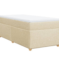 Boxspringbett mit Matratze Creme 90x200 cm Stoff