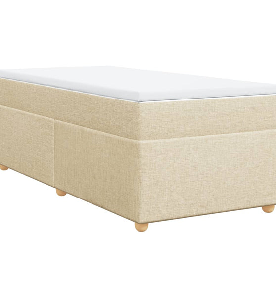 Boxspringbett mit Matratze Creme 90x200 cm Stoff