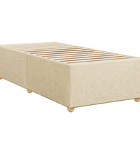 Boxspringbett mit Matratze Creme 90x200 cm Stoff