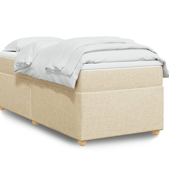 Boxspringbett mit Matratze Creme 90x200 cm Stoff