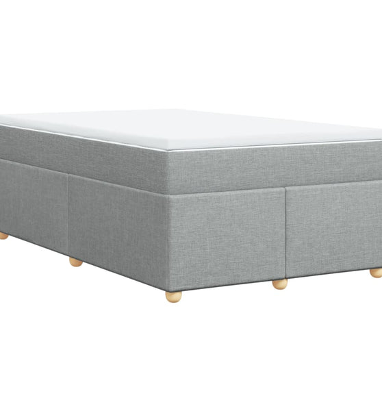 Boxspringbett mit Matratze Hellgrau 120x190 cm Stoff