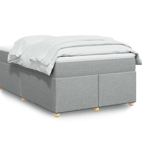 Boxspringbett mit Matratze Hellgrau 120x190 cm Stoff