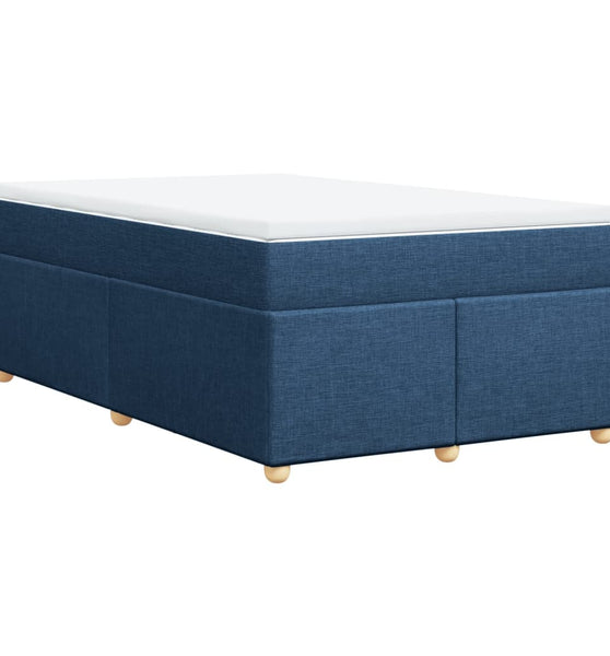 Boxspringbett mit Matratze Blau 120x190 cm Stoff