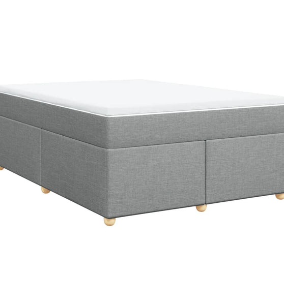 Boxspringbett mit Matratze Hellgrau 140x190 cm Stoff