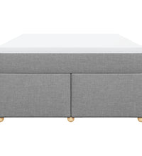 Boxspringbett mit Matratze Hellgrau 140x190 cm Stoff
