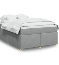 Boxspringbett mit Matratze Hellgrau 140x190 cm Stoff
