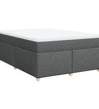 Boxspringbett mit Matratze Dunkelgrau 140x190 cm Stoff