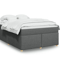 Boxspringbett mit Matratze Dunkelgrau 140x190 cm Stoff
