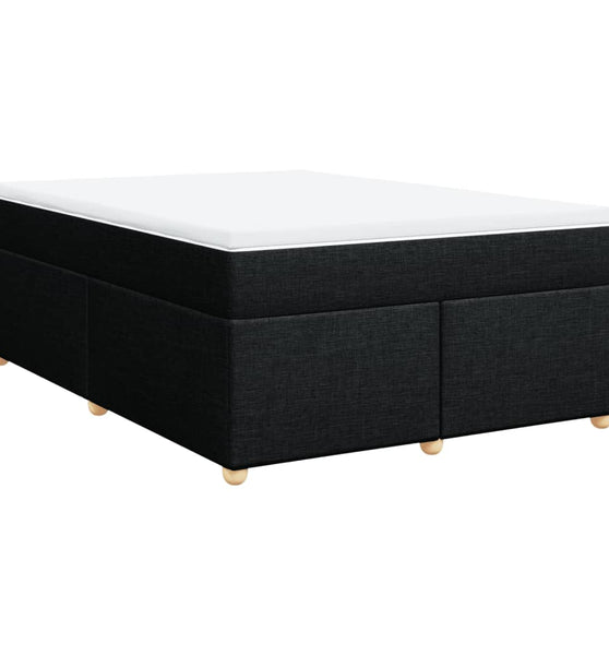 Boxspringbett mit Matratze Schwarz 140x190 cm Stoff