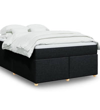 Boxspringbett mit Matratze Schwarz 140x190 cm Stoff