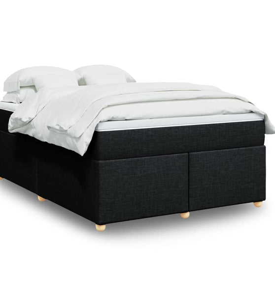 Boxspringbett mit Matratze Schwarz 140x190 cm Stoff