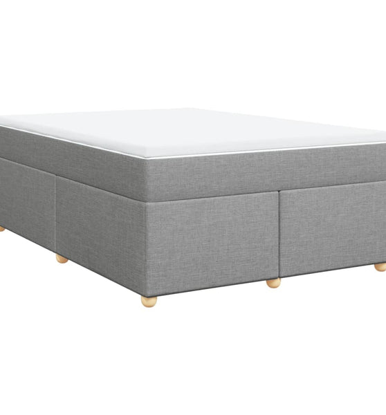 Boxspringbett mit Matratze Hellgrau 140x200 cm Stoff