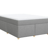 Boxspringbett mit Matratze Hellgrau 140x200 cm Stoff