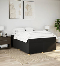 Boxspringbett mit Matratze Schwarz 140x200 cm Stoff