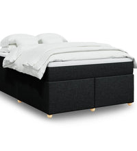 Boxspringbett mit Matratze Schwarz 140x200 cm Stoff