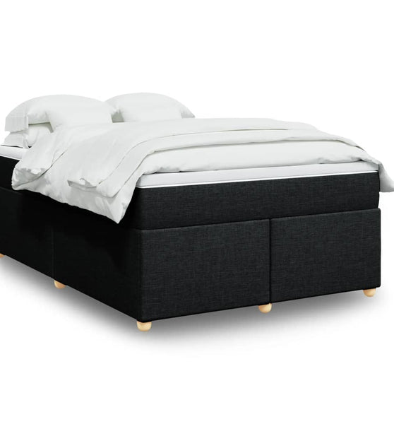 Boxspringbett mit Matratze Schwarz 140x200 cm Stoff