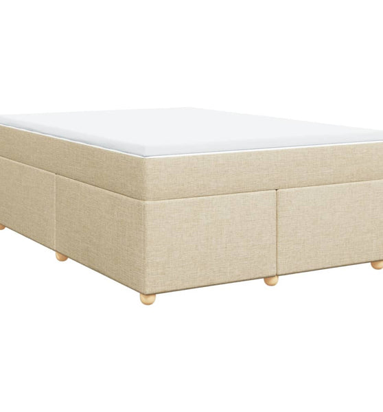 Boxspringbett mit Matratze Creme 140x200 cm Stoff