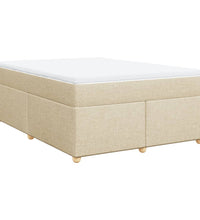 Boxspringbett mit Matratze Creme 140x200 cm Stoff