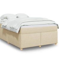 Boxspringbett mit Matratze Creme 140x200 cm Stoff