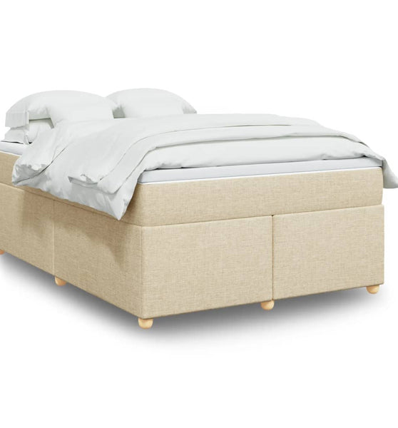 Boxspringbett mit Matratze Creme 140x200 cm Stoff