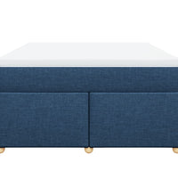 Boxspringbett mit Matratze Blau 140x200 cm Stoff
