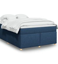 Boxspringbett mit Matratze Blau 140x200 cm Stoff