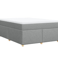 Boxspringbett mit Matratze Hellgrau 160x200 cm Stoff