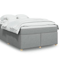 Boxspringbett mit Matratze Hellgrau 160x200 cm Stoff