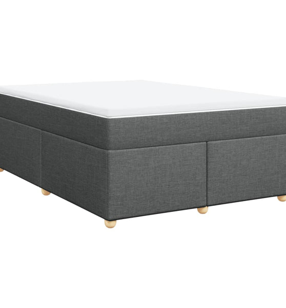 Boxspringbett mit Matratze Dunkelgrau 160x200 cm Stoff