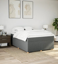 Boxspringbett mit Matratze Dunkelgrau 160x200 cm Stoff
