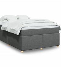 Boxspringbett mit Matratze Dunkelgrau 160x200 cm Stoff