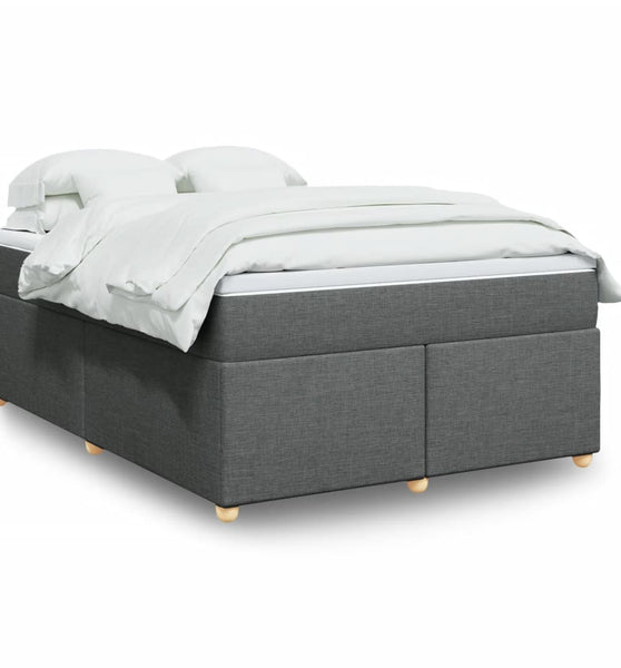Boxspringbett mit Matratze Dunkelgrau 160x200 cm Stoff