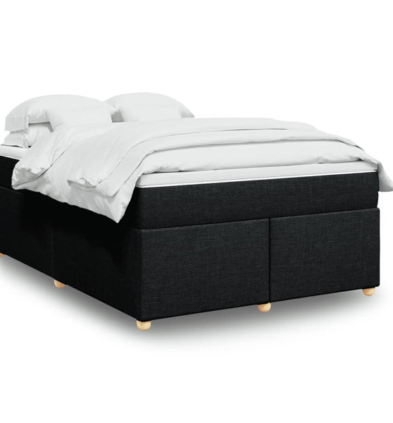 Boxspringbett mit Matratze Schwarz 160x200 cm Stoff