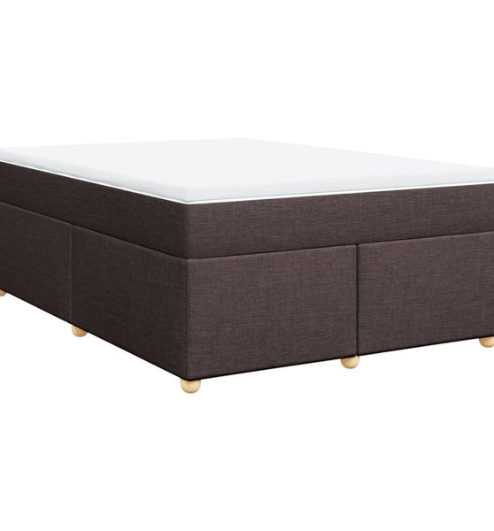 Boxspringbett mit Matratze Dunkelbraun 160x200 cm Stoff