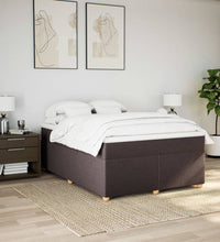 Boxspringbett mit Matratze Dunkelbraun 160x200 cm Stoff