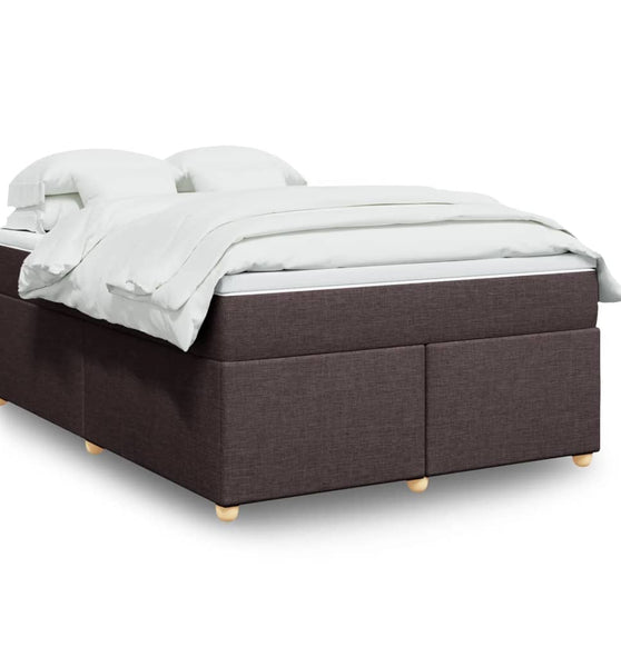 Boxspringbett mit Matratze Dunkelbraun 160x200 cm Stoff