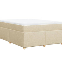 Boxspringbett mit Matratze Creme 160x200 cm Stoff