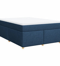 Boxspringbett mit Matratze Blau 160x200 cm Stoff
