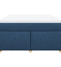 Boxspringbett mit Matratze Blau 160x200 cm Stoff