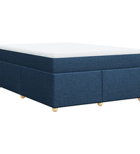 Boxspringbett mit Matratze Blau 160x200 cm Stoff