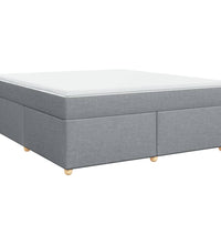 Boxspringbett mit Matratze Hellgrau 180x200 cm Stoff
