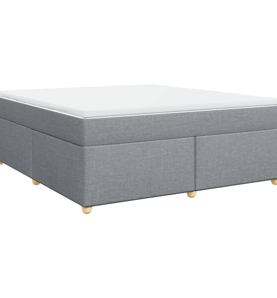 Boxspringbett mit Matratze Hellgrau 180x200 cm Stoff