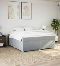 Boxspringbett mit Matratze Hellgrau 180x200 cm Stoff