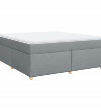Boxspringbett mit Matratze Hellgrau 180x200 cm Stoff