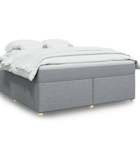 Boxspringbett mit Matratze Hellgrau 180x200 cm Stoff