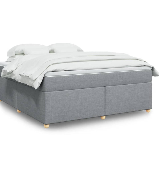 Boxspringbett mit Matratze Hellgrau 180x200 cm Stoff