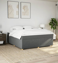 Boxspringbett mit Matratze Dunkelgrau 180x200 cm Stoff