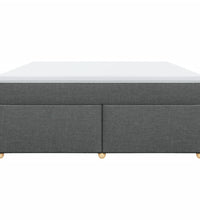 Boxspringbett mit Matratze Dunkelgrau 180x200 cm Stoff
