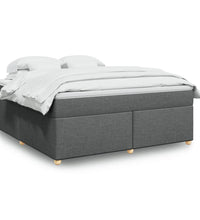 Boxspringbett mit Matratze Dunkelgrau 180x200 cm Stoff
